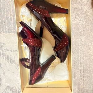 Sofft Burgundy Patent Leather Heels